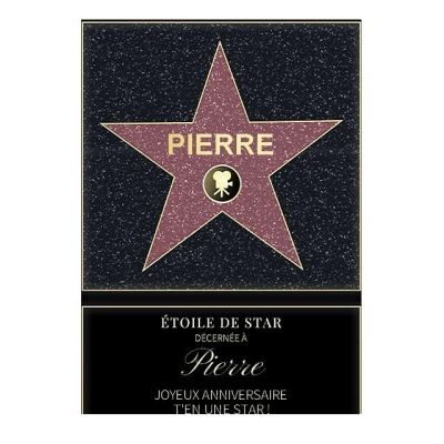 Affiche etoile de star personnalisée pour un Pierre