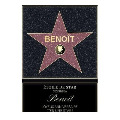 Affiche etoile de star personnalisée pour un Benoît