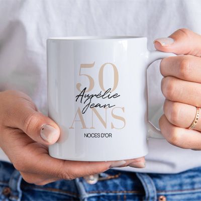 Mug personnalisé anniversaire de mariage - Noces d'Or