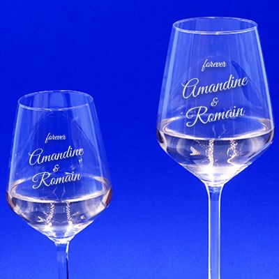 Duo de verres à vin personnalisables - Message