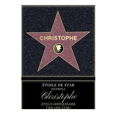 Affiche etoile de star personnalisée pour un Christophe