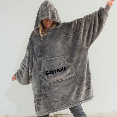 Plaid à capuche personnalisé - Prénom