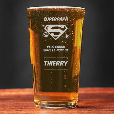 Verre à bière personnalisé pinte - Super Papa