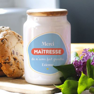 Pot à biscuits personnalisé - L'Ecole est Finie