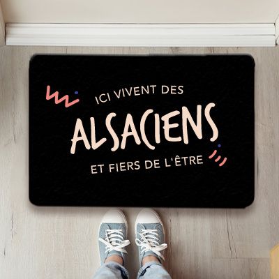 Paillasson personnalisé - Ici vivent des Alsaciens