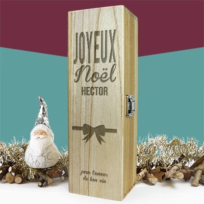 Caisse à vin personnalisée Noël