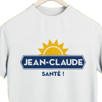 T-shirt blanc homme personnalisé pour un Jean-Claude