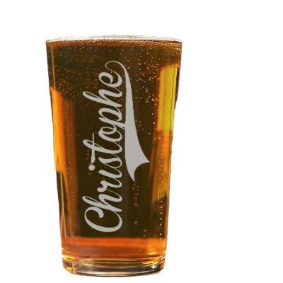 Verre à bière pinte personnalisé pour un Christophe