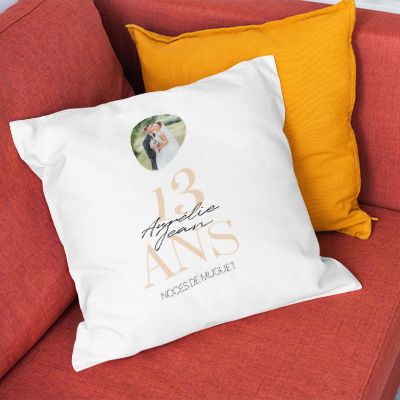Coussin personnalisé anniversaire de mariage - Noces de Muguet