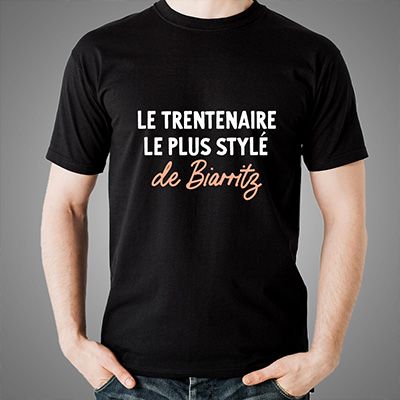 T-shirt noir personnalisé - Message