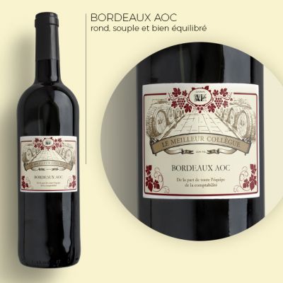 Bouteille de vin rouge personnalisée - Message