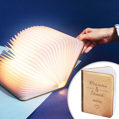 Lampe livre lumineux personnalisé couple - Jour de rencontre
