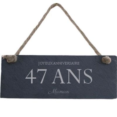 Plaque de porte en ardoise famille maman 47 ans