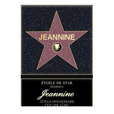 Affiche etoile de star personnalisée pour une Jeannine