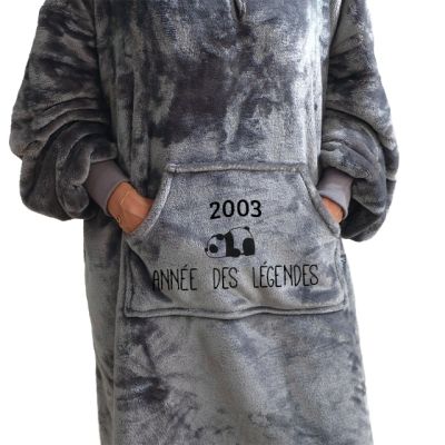 Plaid à capuche panda femme née en 2003