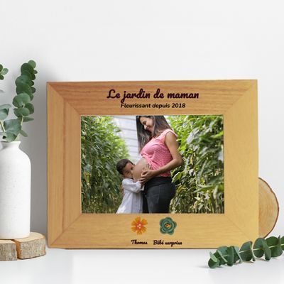 Cadre en bois personnalisé - Famille fleurs