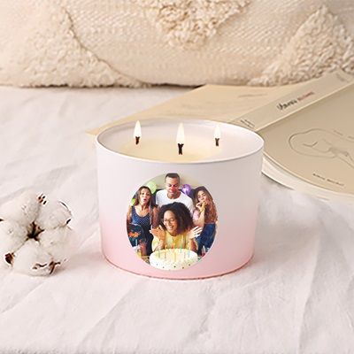 Grande bougie personnalisée - Photo