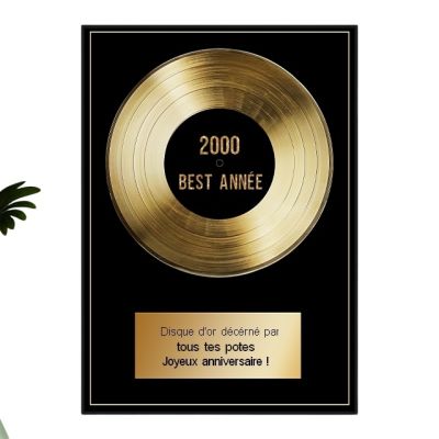 Affiche disque d’or femme née en 2000