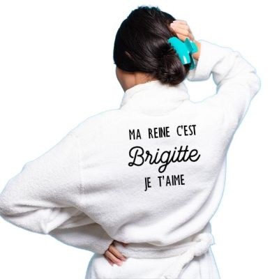 Peignoir personnalisé pour une Brigitte