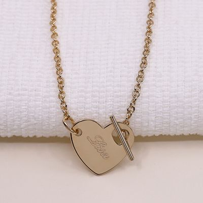 Collier Coeur barette en Plaqué Or 18 carats