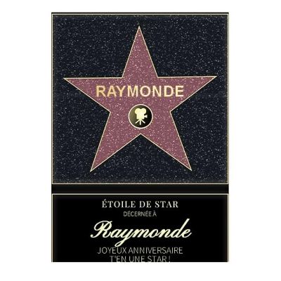 Affiche etoile de star personnalisée pour une Raymonde