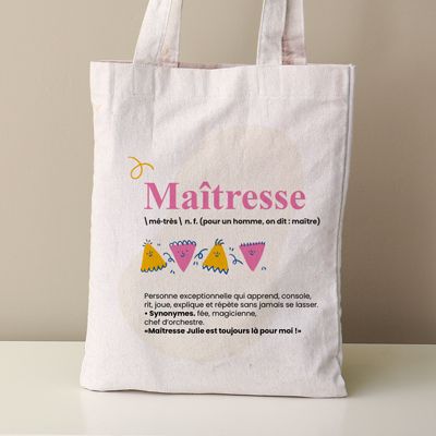 Tote bag personnalisé - Définition Maitresse