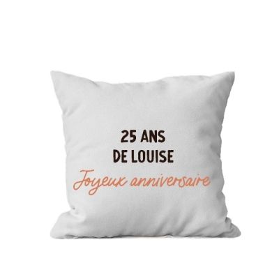 Coussin message personnalisable femme 25 ans