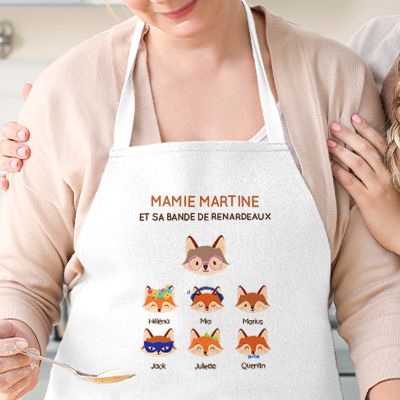 Tablier personnalisé - Mamie Renard et sa meute