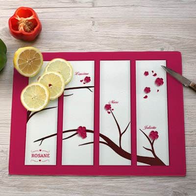 Planche à découper en verre personnalisée  - Printemps
