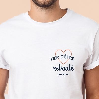 Tee shirt personnalisé homme - Fier d'être retraité