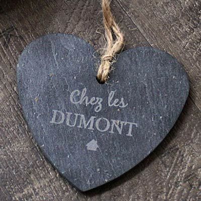 Coeur Ardoise à suspendre Famille