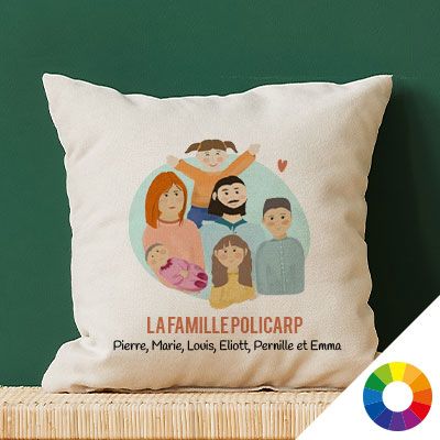Coussin personnalisé - Portrait de famille