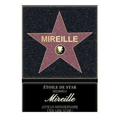 Affiche etoile de star personnalisée pour une Mireille