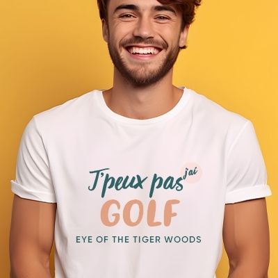 Tee shirt personnalisé homme - J'peux pas j'ai golf