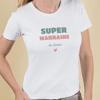 Tee shirt personnalisé femme - Super Marraine