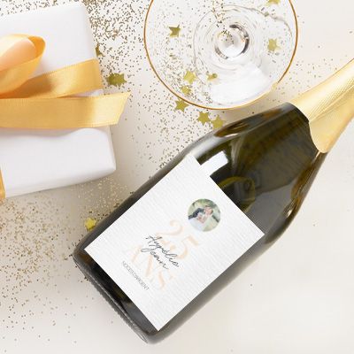 Bouteille de champagne personnalisée anniversaire de mariage - Noces d'Argent