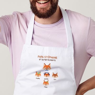 Tablier personnalisé - Papa Renard et sa meute