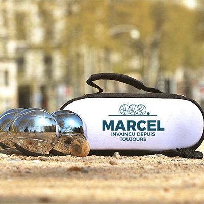 Pochette pétanque sale personnalisée