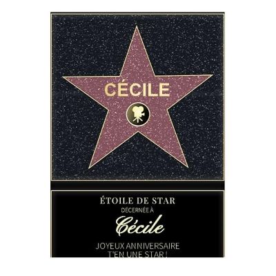 Affiche etoile de star personnalisée pour une Cécile