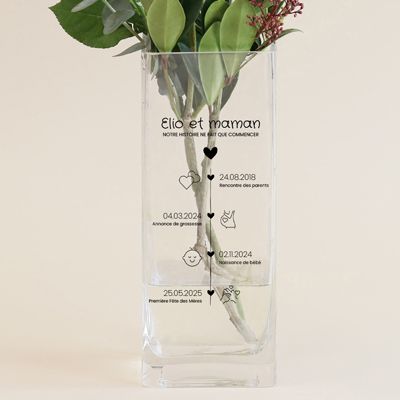 Vase cubique personnalisé - Ligne de Vie