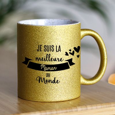 Mug personnalisé à paillettes - Meilleure du monde