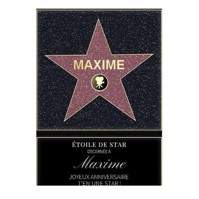 Affiche etoile de star personnalisée pour un Maxime