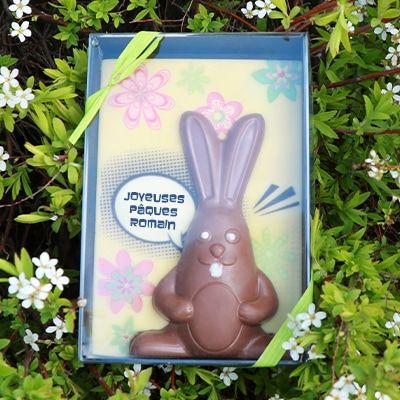 Lapin de Pâques en chocolat personnalisable