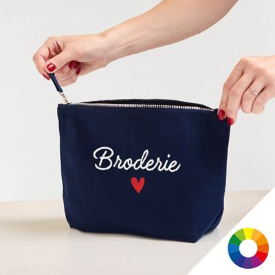 Trousse brodée personnalisée - Texte