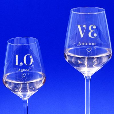 Duo de verres à vin  personnalisables - Love