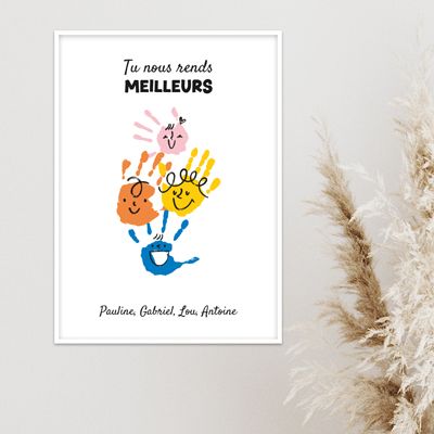 Affiche personnalisée - Empreintes pour papa