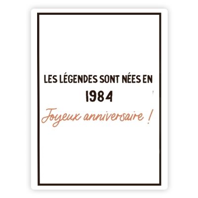 Bouteille de champagne message générique année 1984
