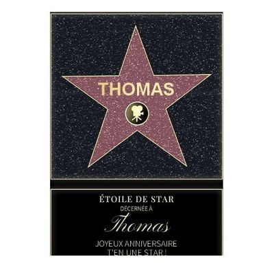 Affiche etoile de star personnalisée pour un Thomas