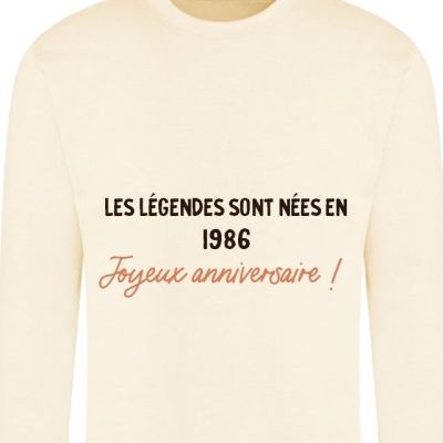 sweat message générique homme né en 1986