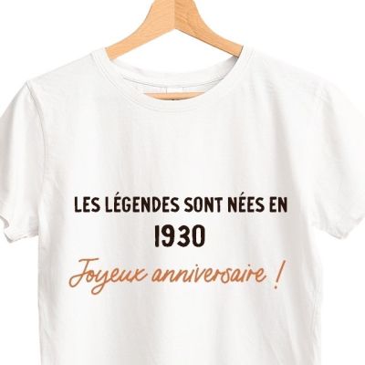 T-shirt blanc femme message générique année 1930